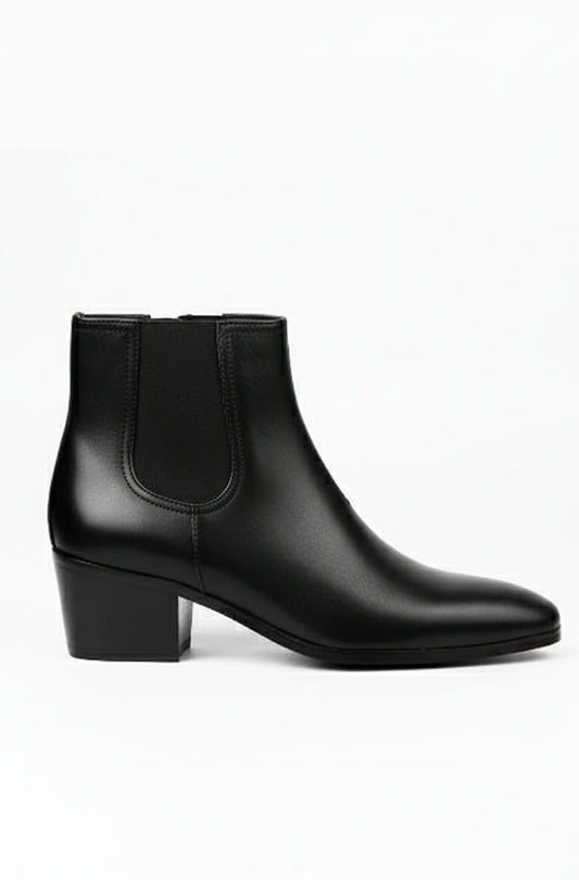 Black Heeled Chelsea Boots (Side-Zip Ankle Boots)