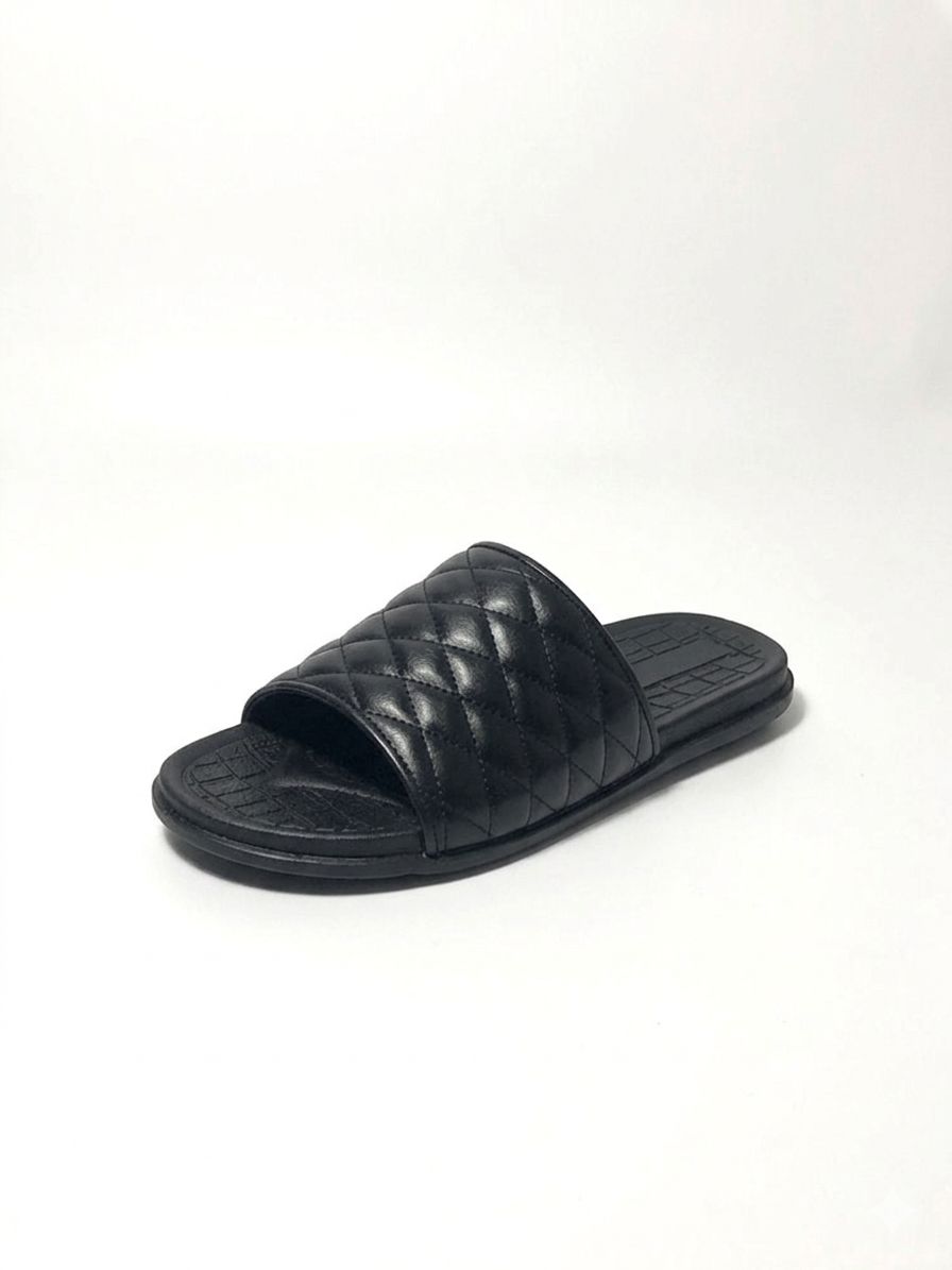 ASF Quilted Leather Slide Sandals