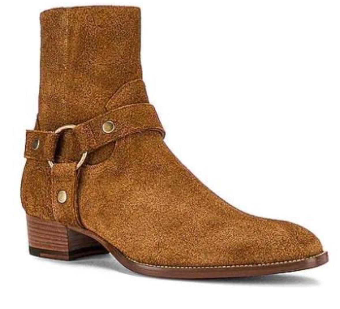 Vintage Suede Harness Boots