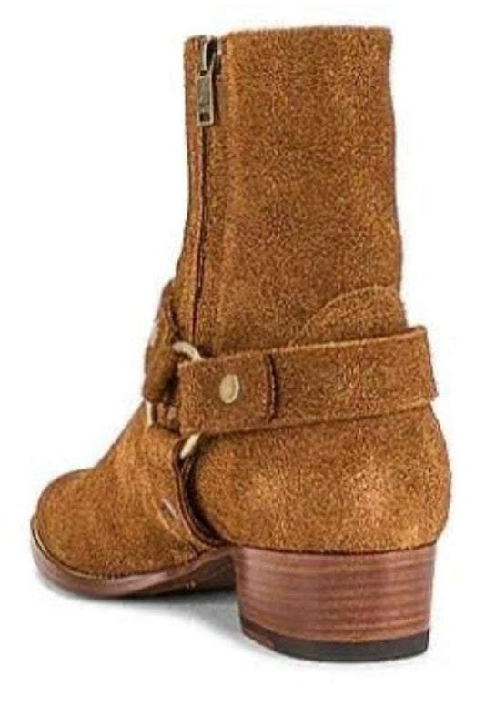 Vintage Suede Harness Boots