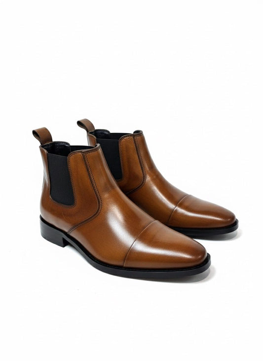 Brown Leather Chelsea Boots