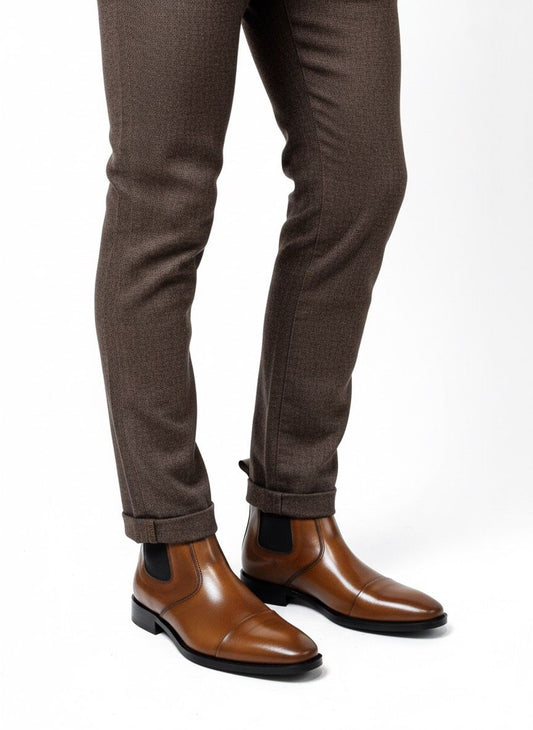 Brown Leather Chelsea Boots