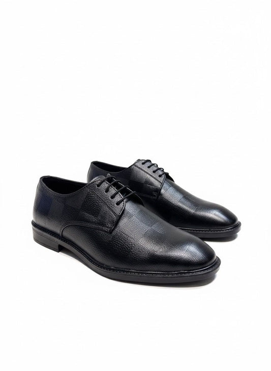 Black Leather Derby Shoes