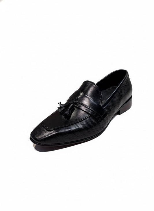 Black Leather Tassel Loafer