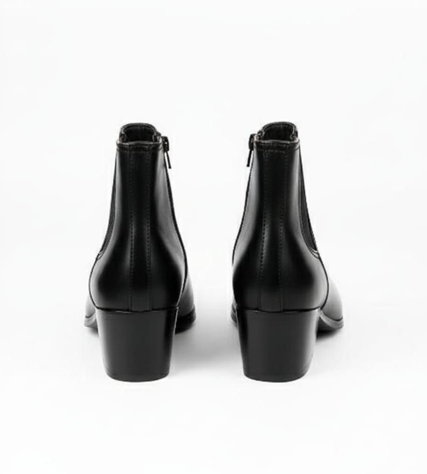 Black Heeled Chelsea Boots (Side-Zip Ankle Boots)