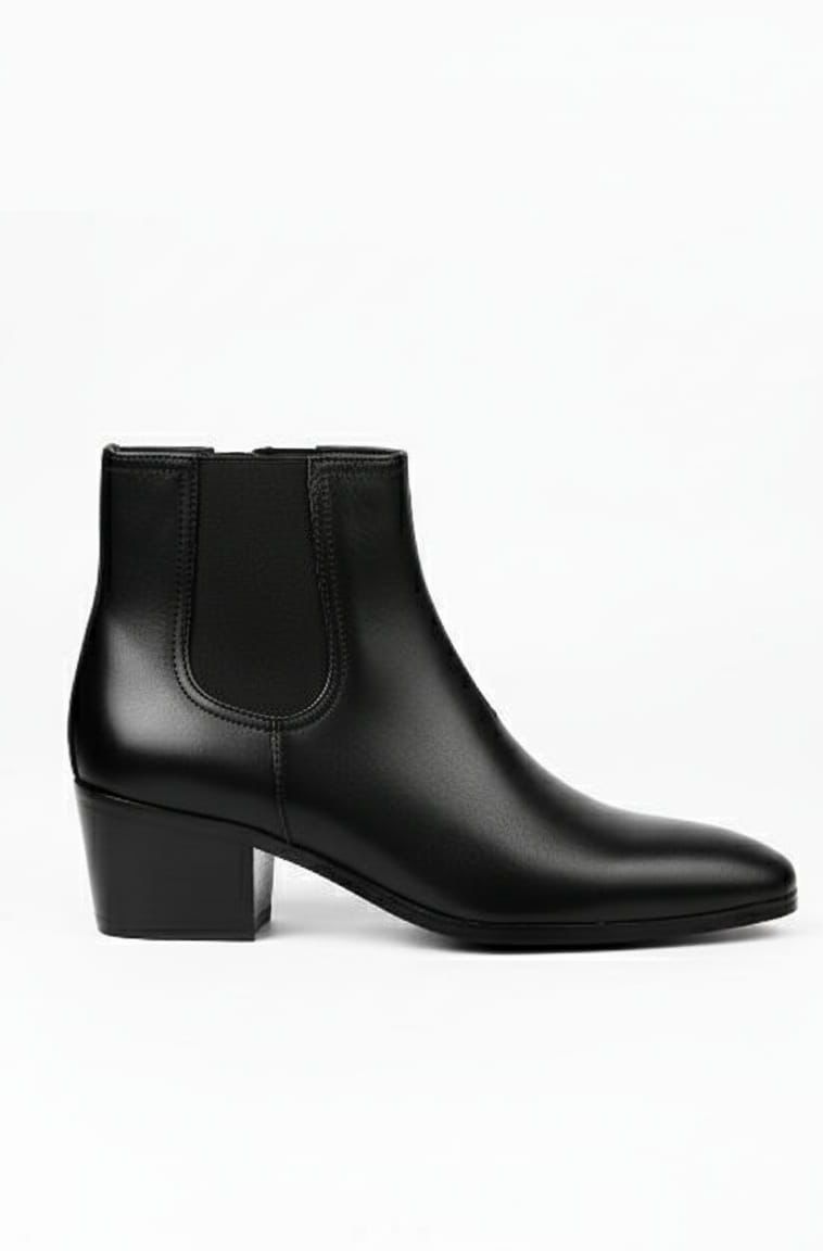 Black Heeled Chelsea Boots (Side-Zip Ankle Boots)