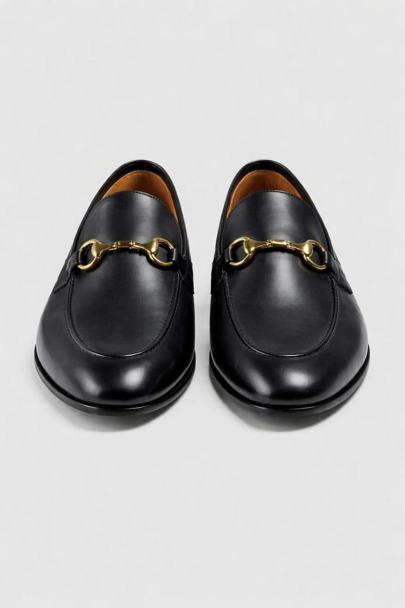 Black Horsebit Leather