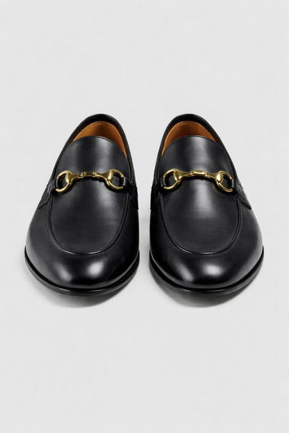 Black Horsebit Leather