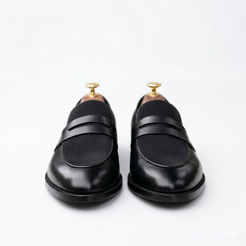 black leather penny