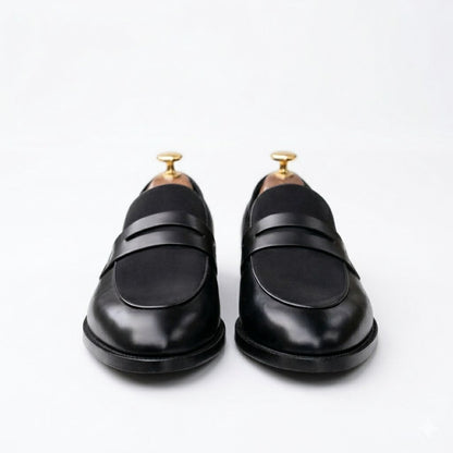 black leather penny