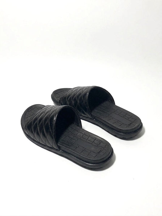 ASF Quilted Leather Slide Sandals