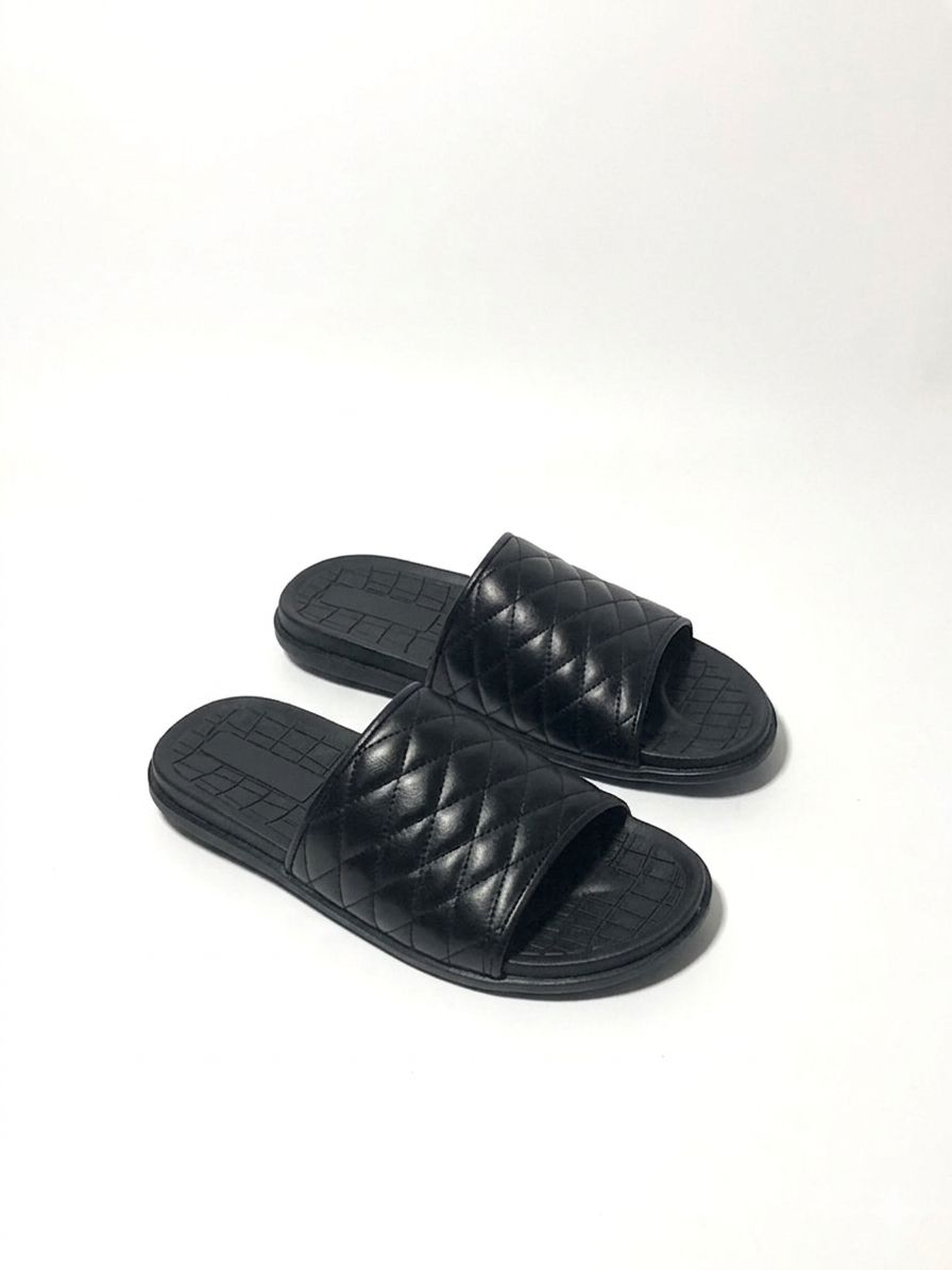 ASF Quilted Leather Slide Sandals