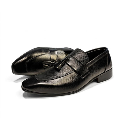 Classic Black Tassel Leather