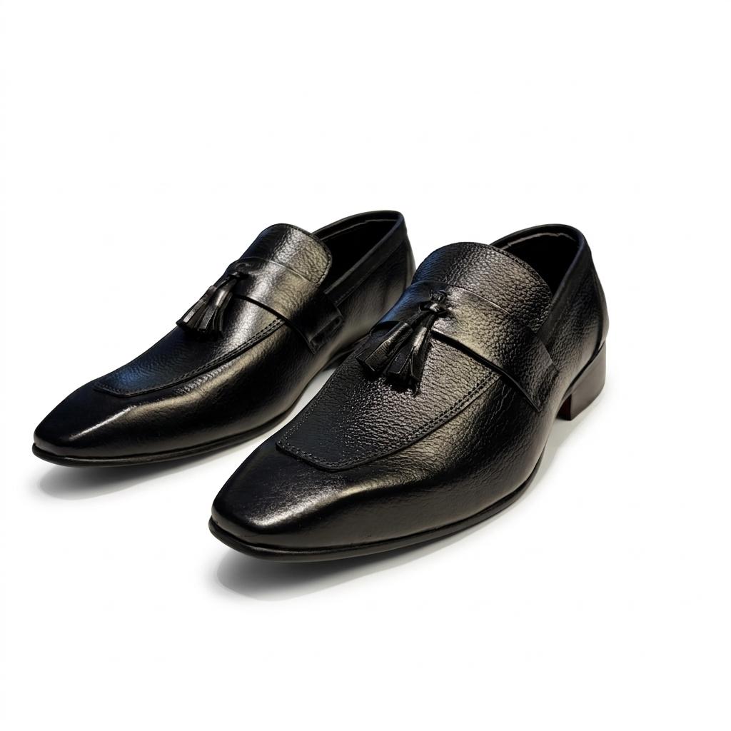 Classic Black Tassel Leather