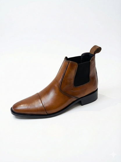Brown Leather Chelsea Boots