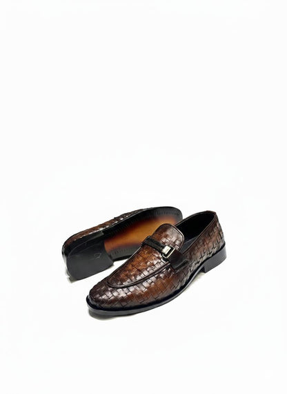 Brown Woven Leather Bit
