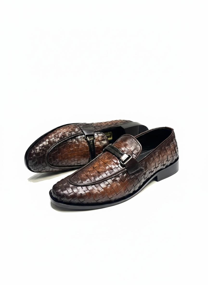 Brown Woven Leather Bit