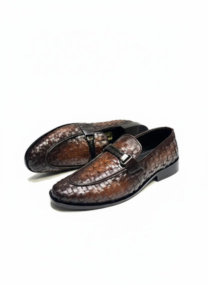 Brown Woven Leather Bit