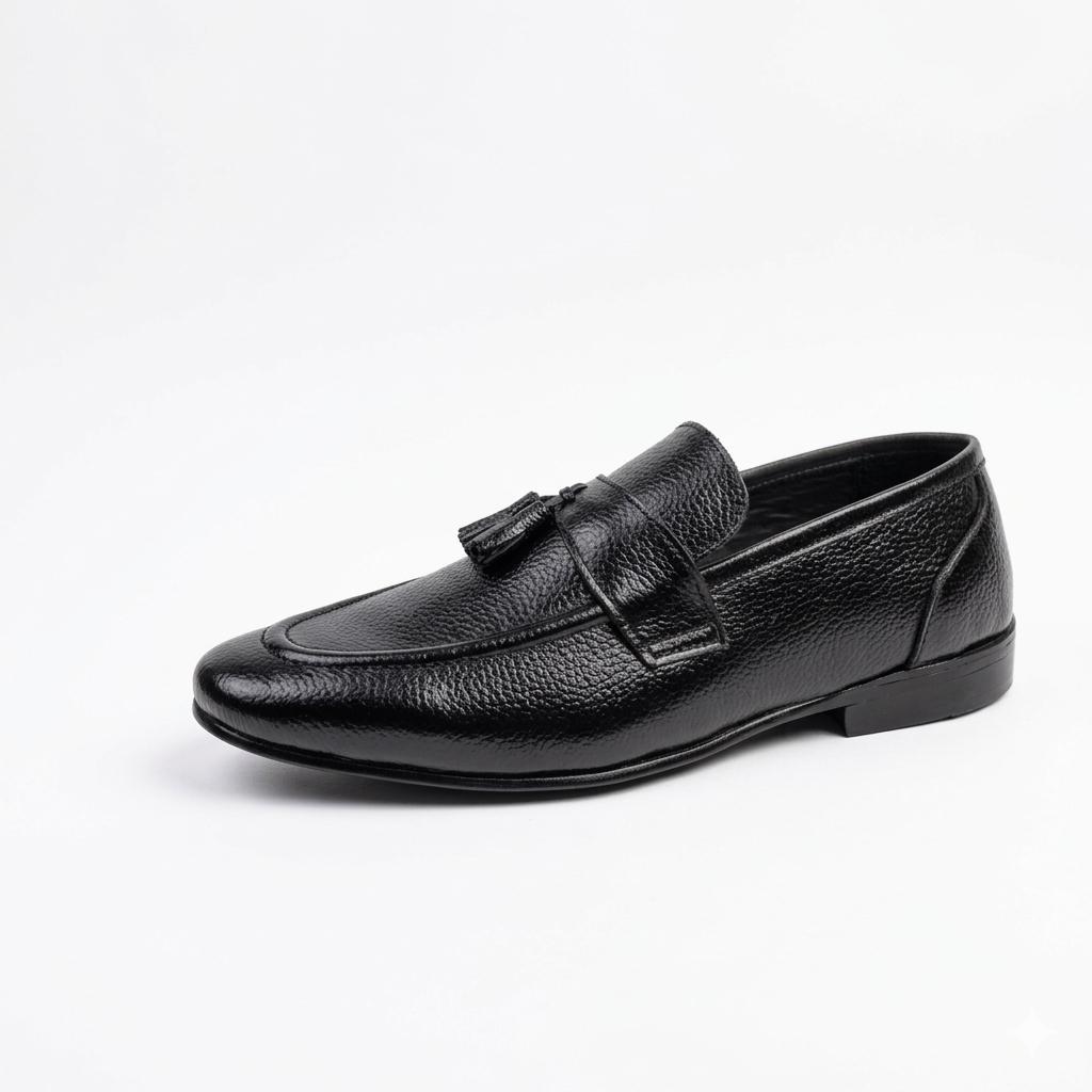 Classic Black Tassel Leather