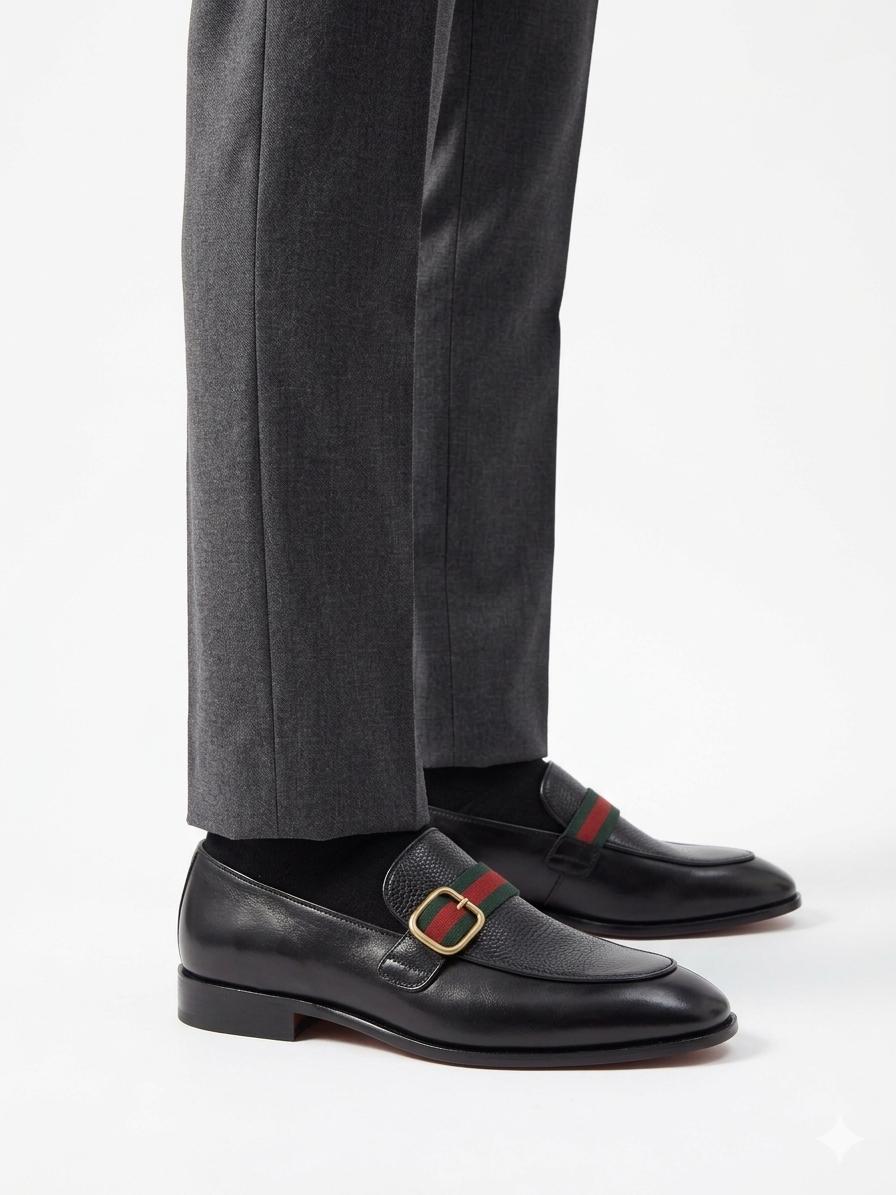 ASF Signature Stripe Buckle Loafers