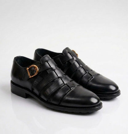ASF Leather Burgundy Fisherman Sandal Shoes